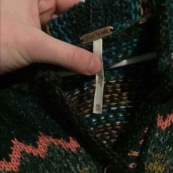 Button Front Woven Free People Hooded Cardigan - Picture 3 of 3